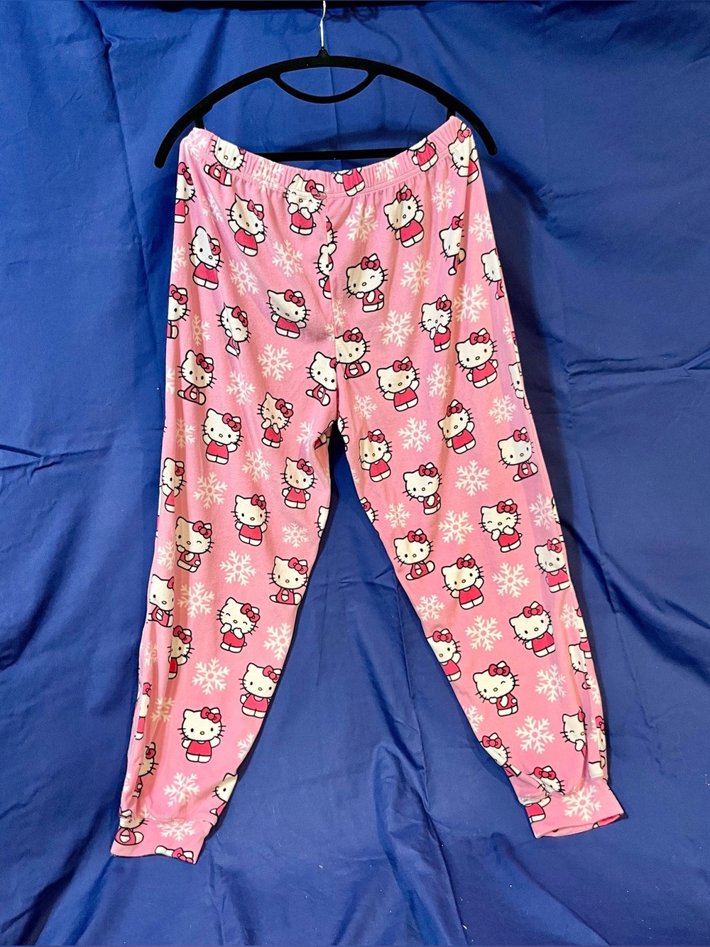 Hello Kitty Sanrio Pink Snowflake Cozy Fleece Pajama Pants M 8-10